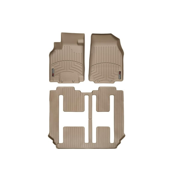 WeatherTech Custom Fit FloorLiners compatible with 2007-2015 Mazda CX-9 - Complete Set (1st Row, 1-Piece 2nd/3rd Row), Tan