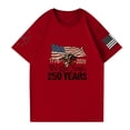 thumbnail image 4 of Hogleaql American Flag T-Shirt for Men Crew Neck American Flag Short Sleeve T-Shirt Patriotic Dressy Independence Day Loose Shirts Red 4XL, 4 of 6