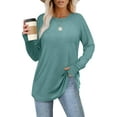thumbnail image 2 of JPH Tunic Tops for Women Thumb Hole Long Sleeve Shirts Casual Loose Fit Blouses Tops, 2 of 4