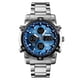 thumbnail image 1 of SKEMI 1389 Reloj de cuarzo para hombre Moda única Deporte Casual Marca Reloj de cuarzo Doble movimiento Correa de acero inoxidable Reloj de pulsera resistente al agua Relogio masculino, 1 of 8