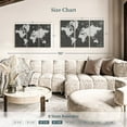 thumbnail image 3 of Elephant Stock Grid Lines World Map Wall Art - Horizontal Multi Panel Canvas - Living Room Wall Decor - Map Multi Panel - Gray And Decor - 38" x 24", 3 of 4