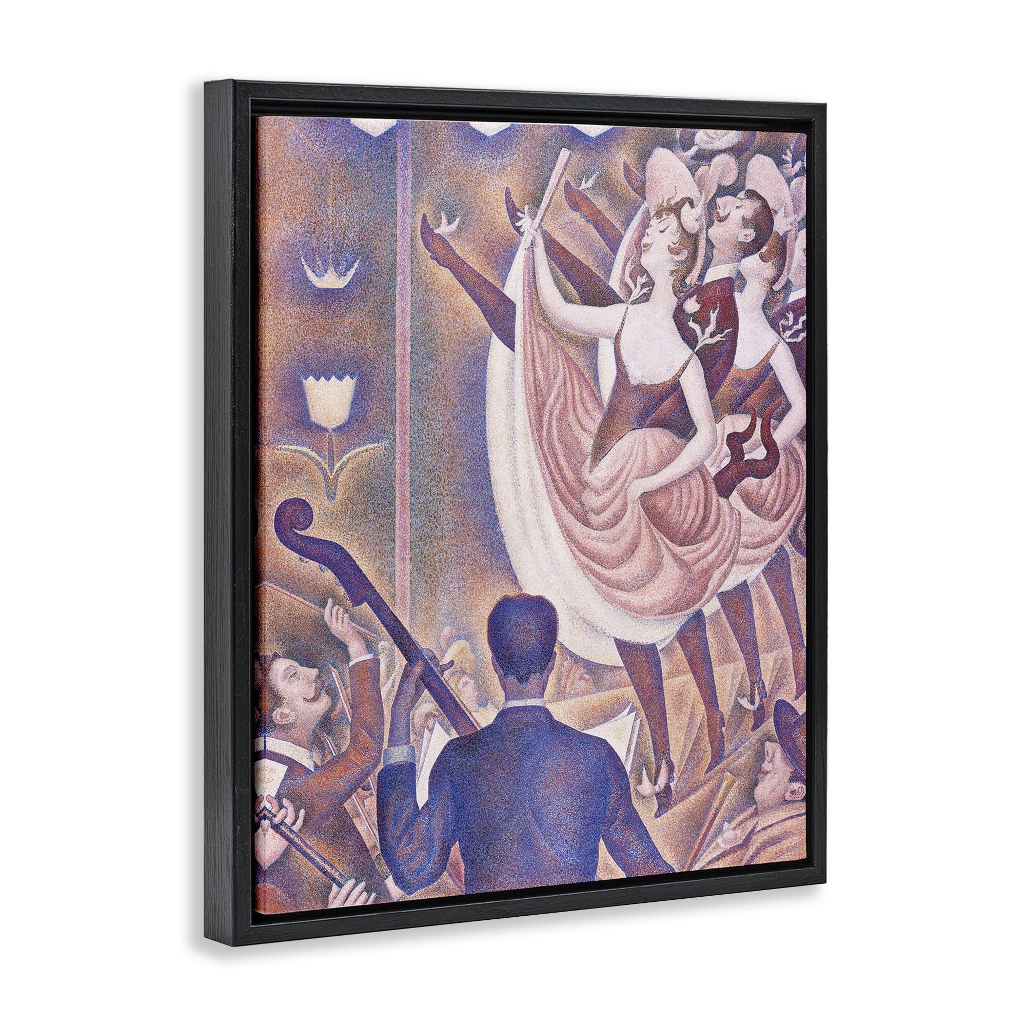 Stupell Industries Classic Seurat Dancers People Painting Black Floater Framed Canvas Art Print Wall Art, 17 x 21
