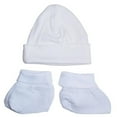 thumbnail image 1 of Bambini 029 Rib Knit White Cap & Booties Set, 1 of 3
