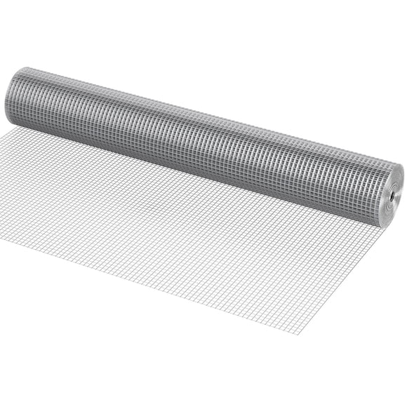 KFFKFF Metal Mesh, 1/2 inch 48in x 50 ft 19 Gauge, Thermally Treated Zinc-Coated Wire Roll, Poultry Netting, Wire Grid for Bunny Hutches, Landscaping, Petite Vermin