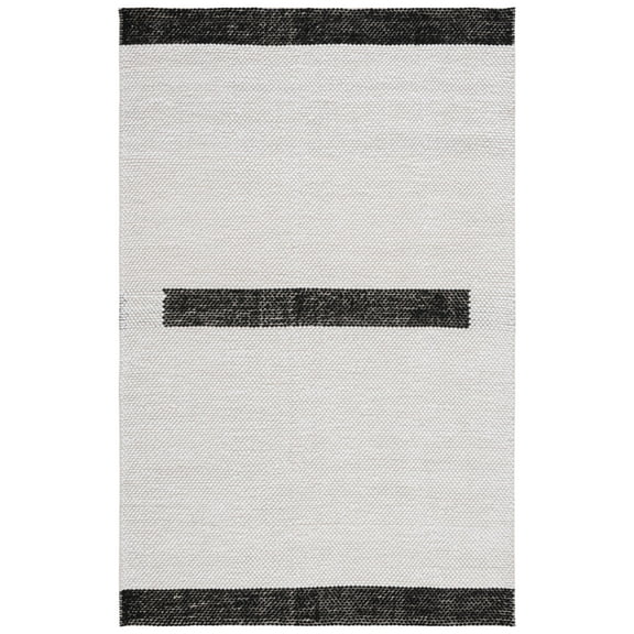 SAFAVIEH Natura Marina Striped Wool Area Rug, Ivory/Black, 8' x 10'
