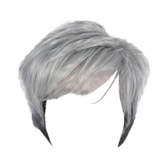 Wig with Bangs, Wigs for Women, Wig European And Short Curly Hair Grandma Gray Partial Wig