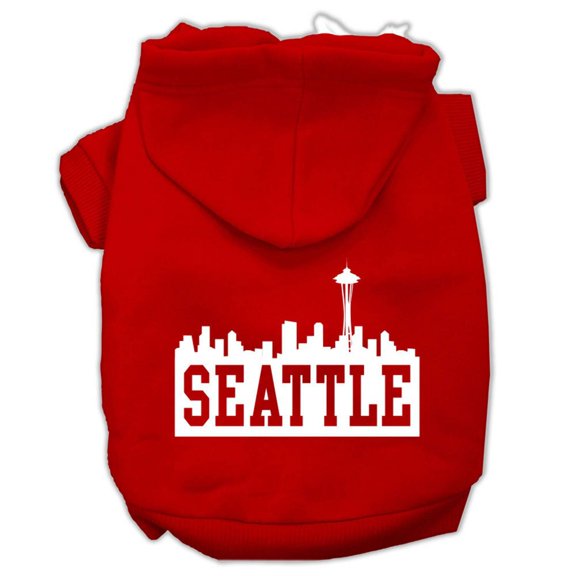 Pet Dog Cat Hoodie Screen Printed, "Seattle Skyline"