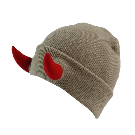 Hats for women Knitted Horn Beanie Hip Hop Warm Outdoor Ski Winter Cap