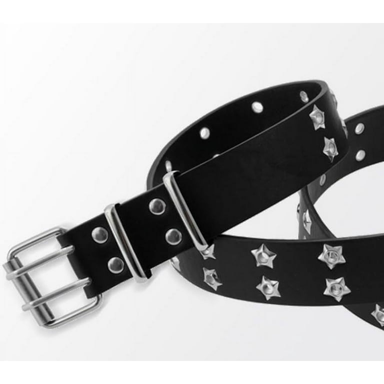 Fairy Grunge Leather Belts Y2K Women Star Punk Goth Buckle Grommet