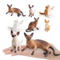 thumbnail image 2 of Juego de figuras de gato realista, 6 piezas, juguete de PVC en miniatura con razas, 2 of 3