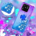 thumbnail image 5 of Cute Clear Case for Xiaomi Redmi 10C with Ring Kickstand, Bling Gradient Quicksand Glitter Flowing Liquid Floating Case Cover for Xiaomi Redmi 10C JB Purple Navy, 5 of 14