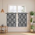 thumbnail image 2 of Black White Geometric Kitchen Curtain for Berdoom Living Room Cafe 45 Inch Length, Modern Abstract Art Tiers Curtains Light Filtering Drapes Rod Pocket Window Treatment 2 Panels 52"Wx45"L, 2 of 8