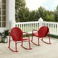 thumbnail image 2 of Afuera Living Steel Metal Rocking Chair in Bright Red Gloss (Set of 2), 2 of 7