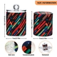 thumbnail image 5 of Yayeee 2 Pack Qtip Holder Bathroom Cotton Swab Canister with Lid Clear Dispenser Set, Blue Abstract Lines, 5 of 6