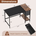 thumbnail image 3 of Gymax 48'' Computer Desk w/ 2 Fabric Drawers Open Storage Shelf for Working Gaming, 3 of 10