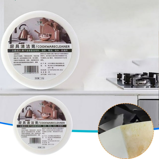 Polvo de limpieza multiusos para ollas y sartenes | Removedor de óxido y desengrasante para acero inoxidable, porcelana, utensilios, azulejos, parrillas | No se necesita agua | Limpiador de