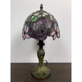 thumbnail image 5 of Tiffany Mini Table Lamp Red Orange Stained Glass Rose Flowers Pull Chain Switch LED Bulb Included for Living Room Bedroom Bedside 8" D*8" W*15" H, 5 of 6