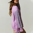 thumbnail image 6 of Xcmzpl Sweatshirts for Women Loose Fit Solid Color Round Neck Sweatshirt Trendy Pullover Tops Dressy Casual Long Sleeve Blouses Fall Fashion, 6 of 7