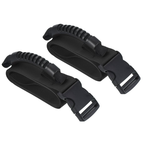 Carrying Strap with Handle, 2 Pack Adjustable Nylon Belt for Moving Boxes Grocery Luggage, Black