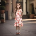 thumbnail image 4 of Robe à Manches Courtes pour Filles avec Imprimé Tissu Doux Col Rond Coupe Décontractée avec Poches Latérales pour Enfants Usage Quotidien, 4 of 4