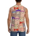thumbnail image 4 of Lsque Cute Lamas Print Men's Cotton Blend Sleeveless Muscle Shirts (S-3XL)- Moisture Wicking, Odor Protection, UPF 30+,X-Large, 4 of 8