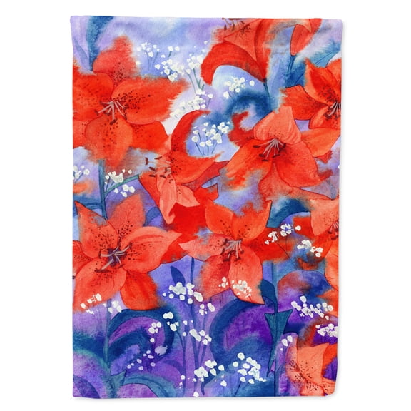 Carolines Treasures IBD0257CHF Lillies Flag Canvas House Size  Large multicolor