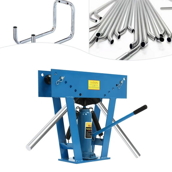 TFCFL 16 Ton Hydraulic Pipe Tube Bender Heavy-Duty Manual Hydraulic Pipe Tube Bender Tool W/ 8 Dies