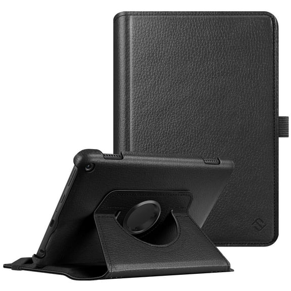 Fintie For Amazon Fire HD 8 / Fire HD 8 Plus 10th Generation 2020 Release Tablet Case, 360 Degree Rotating Swivel Protective Stand Cover with Dual Auto Sleep Wake, Black