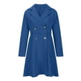 thumbnail image 2 of Women Double Breasted Elegant Slim Fit - Lapel Long Sleeves Casual Work Events Blazer Dresses Blue S, 2 of 8