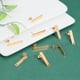 thumbnail image 4 of 50 piezas de aretes de acero inoxidable 304 con forma de rectángulo y agujero, dorados, para mujer, joyería, 25 x 5 mm., 4 of 7