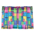 thumbnail image 7 of Yayeee Kitchen Curtains Tier Pair Light Filtering 27"x36" Rod Pocket Short Cafe Window Panel, Colorful Geometric Pattern, 7 of 7