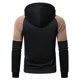 thumbnail image 3 of Blusa de manga larga con capucha para hombre, informal, con cremallera, estilo patchwork, para el trabajo, a la moda, con capucha, para entrenamiento, deportiva, de licra, 3 of 3