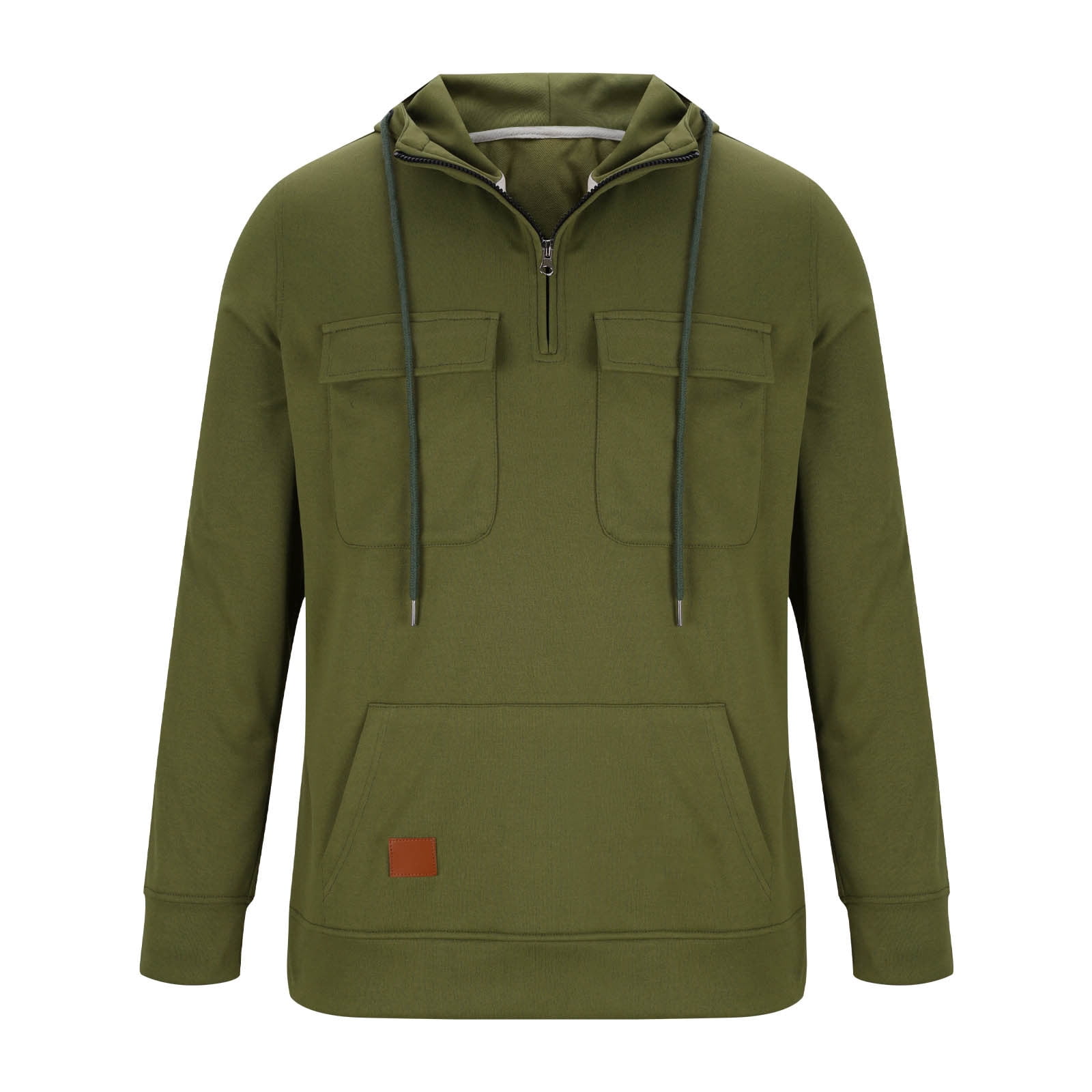 Titcea Hoodies for Men Quarter Zip Pullover Winter Cargo Hooded Sweatshirt Workout Outdoor Hoodies with Pockets