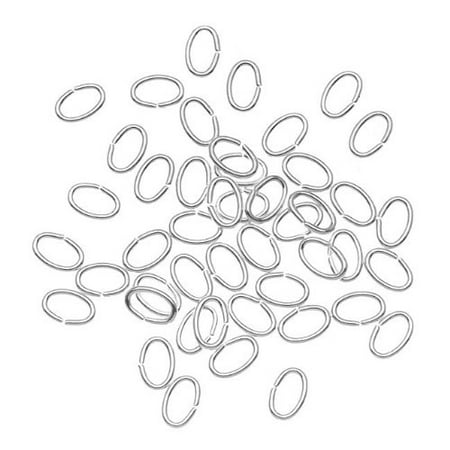 Silver Jump Rings - Real Silver Plated Open Oval Jump Rings 4x6mm 20 Gauge (50)