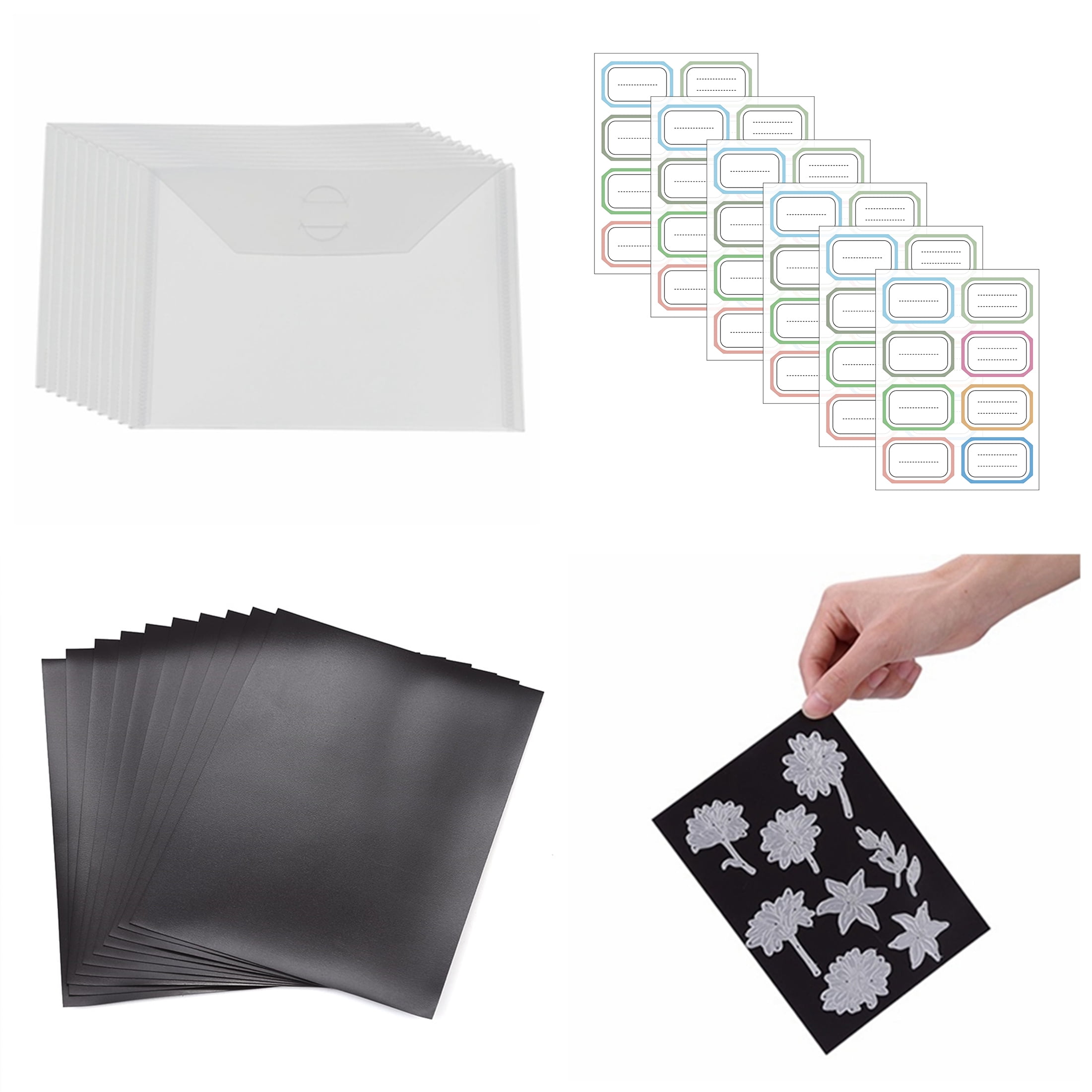 Briartw 26 Pieces Set,Clear Storage Pockets/Envelope,Rubber Soft Magnet ...
