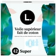thumbnail image 2 of L. Ultra Thin Pads for Women, Organic Cotton Top Layer, Super Absorbency, Menstrual Pads with Wings, 42 CT, 2 of 16
