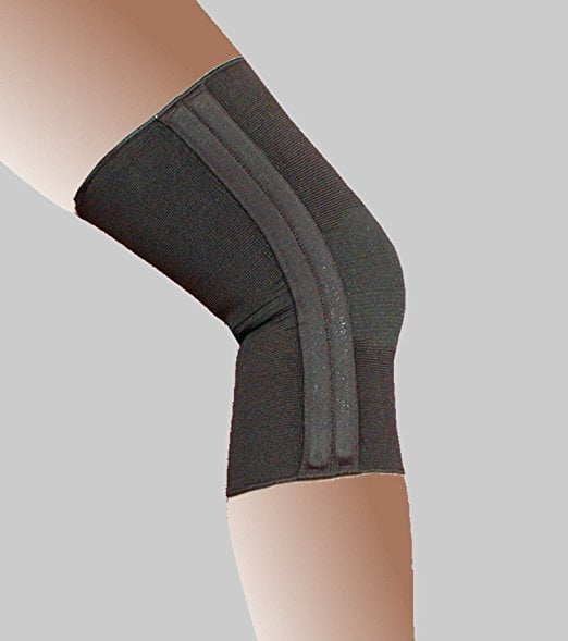 Dual Spiral Stay Compression Support Knee Brace (Large Black)