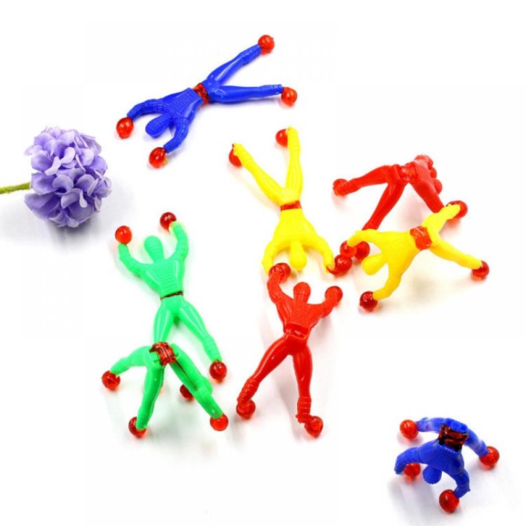 4pcs Random Color Spiderman Sticky Wall Climbing Toy, Novelty