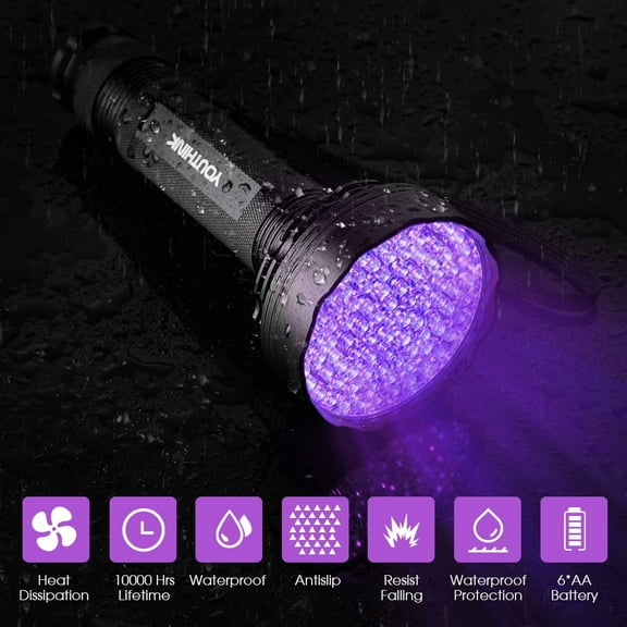 Gupbes UV Flashlight Black Light 128LED Blacklight Pet Urine Detector for Dog/Cat Urine,Dry Stains,Bed (Batteries Not Included)
