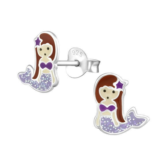 Mermaid 925 Sterling Silver Stud Earrings