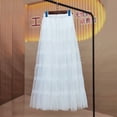thumbnail image 4 of Wxolcjlv Women's Tiered Ruffled Maxi Skirt Elastic Waist Flowy Layered Cut Skirts, 4 of 4