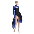 thumbnail image 3 of Aiihoo Womens Color Block Lyrical Ballet Dance Dress Backless Modern Contemporary Dance Overlays Cocktail Dress Royal Blue XL, 3 of 7