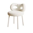 thumbnail image 4 of AQSQ Vanity Stool with Bowknot Backrest Living Room Women Girls Bedroom Makeup Chair Adjustable Foot Pads Armless Dressing Chair Side Table Seat, 4 of 7