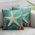 thumbnail image 2 of Nawypu  Ocean Beach Throw Pillow Covers  Seahorse Turtle Starfish Coastal Outdoor Decorative Pillows Soft Cushion Cases for Couch Sofa Bed Home Decor Set of 2pcs, 2 of 6