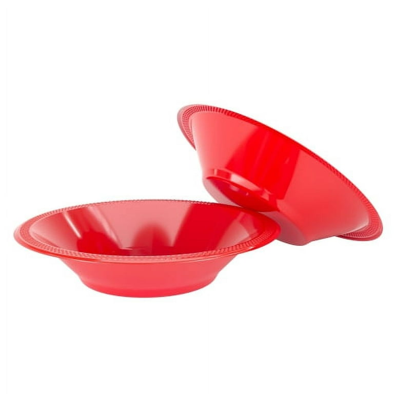 Exquisite 50 Ct. 12 oz Red Plastic Bowls Disposable - Bulk Plastic Party  Bowls - Clear Soup Bowls Disposable - for Parties, Dinners & Weddings