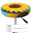 thumbnail image 4 of Susaid Golden Sunflower in Blue Print Elastic Bar Stool Cover Personalized Washable Stool Cover for Barbershop Home Bar Kitchen-12 inch, 4 of 7