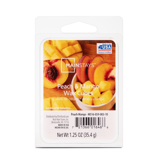 Mainstays 6 Cube Wax Melts, Peach Mango, 1.25 oz