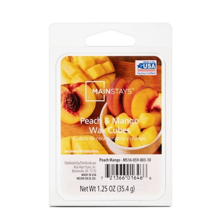 Mainstays 6-Cube Peach Mango Wax Melts, 1.25 oz, Single