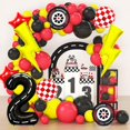thumbnail image 3 of Coche de carreras de dibujos animados de UNITSED para decoración de fiesta con rayo, 3 of 7