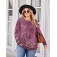 thumbnail image 5 of Zeagoo Womens Plus Size Long Sleeve Tops Fall Crewneck Shirts Pleated Design Casual Dressy Blouses, 5 of 5